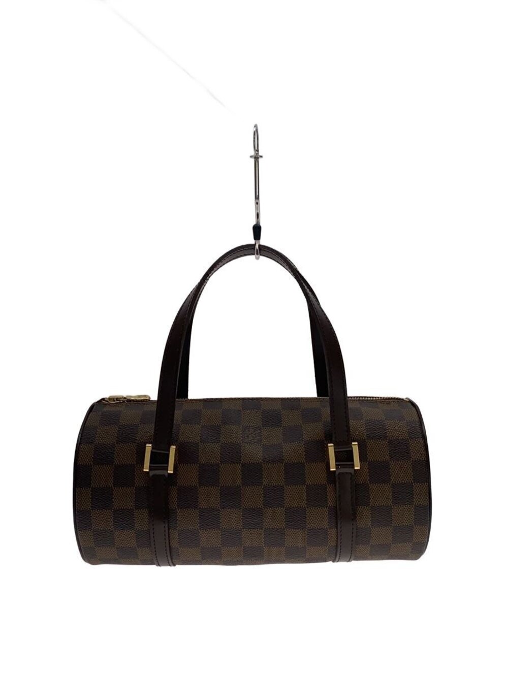 Louis Vuitton Papillon Top Handle Bag Leather Ebene Brown